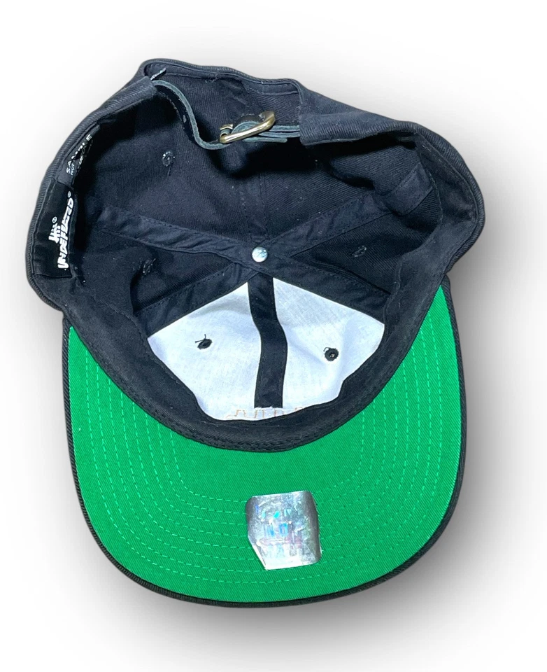 Raro Undefeated 5 Strike Sombrero de Cuero Ala Plana Muestra Gorra Negro Amarillo Leer más Foto 3 de 4