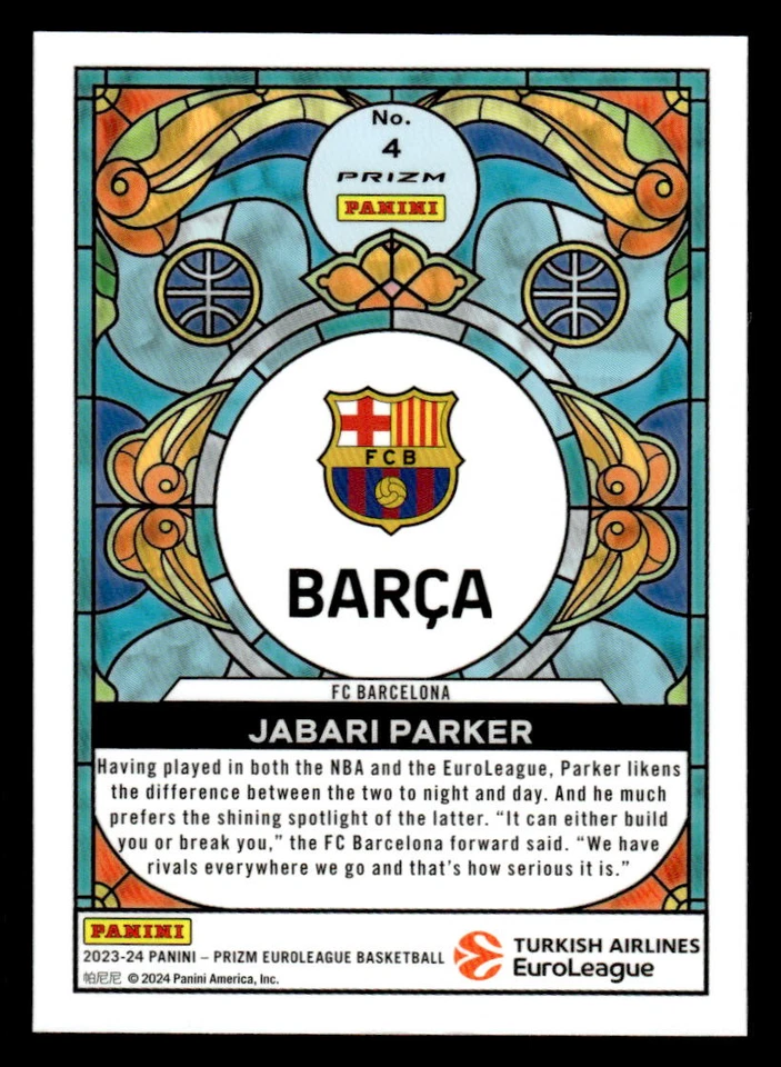 Vitral Jabari Parker 2023-24 Panini Prizm EuroLeaue #4 Foto 2 de 2