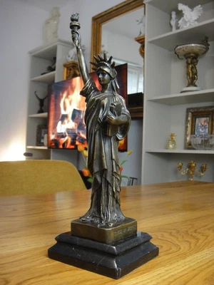 Bronze Marmor Statue Liberty Göttin Freiheitsstatue Antik Edel Figur Skulptur - Bild 1 von 4