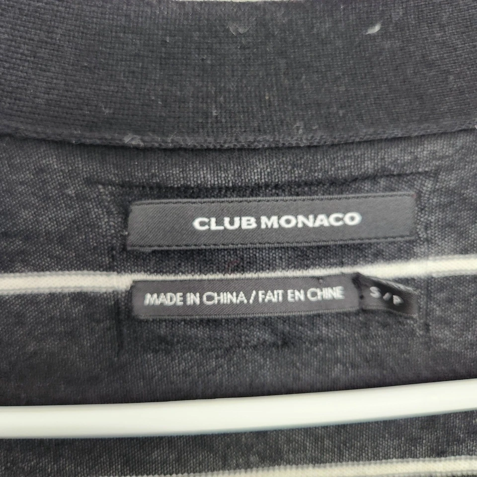 Cárdigan Club Monaco Pequeño S 100% Cachemira Negro Blanco Rayas Manga Larga Foto 3 de 4