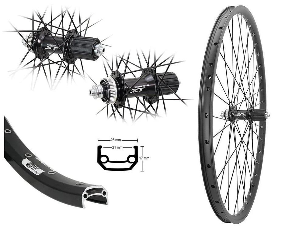 AGGRO-X Hinterrad 28 Zoll Disc schwarz Shimano Deore XT M8000 Centerlock 8-10fach 21-622