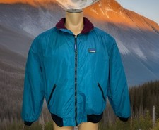 Vintage LL Bean Warm Up Jacket Mens Large Teal Fleece Lined Made in USA 90s