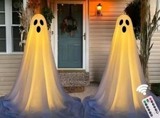 2 Halloween Spooky Ghost with Remote String Lights For Each Ghost