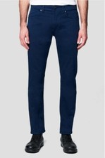NEW Slim Fit Pants Navy Blue Elastic Waist Zip Closure Minimalist Men's 32x32