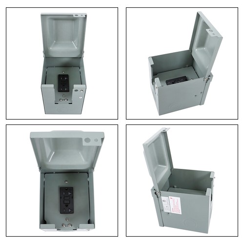 Outdoor Backyard Outlet Box 20 Amp WRTR GFCI Receptacle 3R Enclosure Lockable - Picture 3 of 13