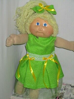 DISNEY TINK TINKER TINKERBELL DRESS matching button for 16-18"CPK Cabbage Patch