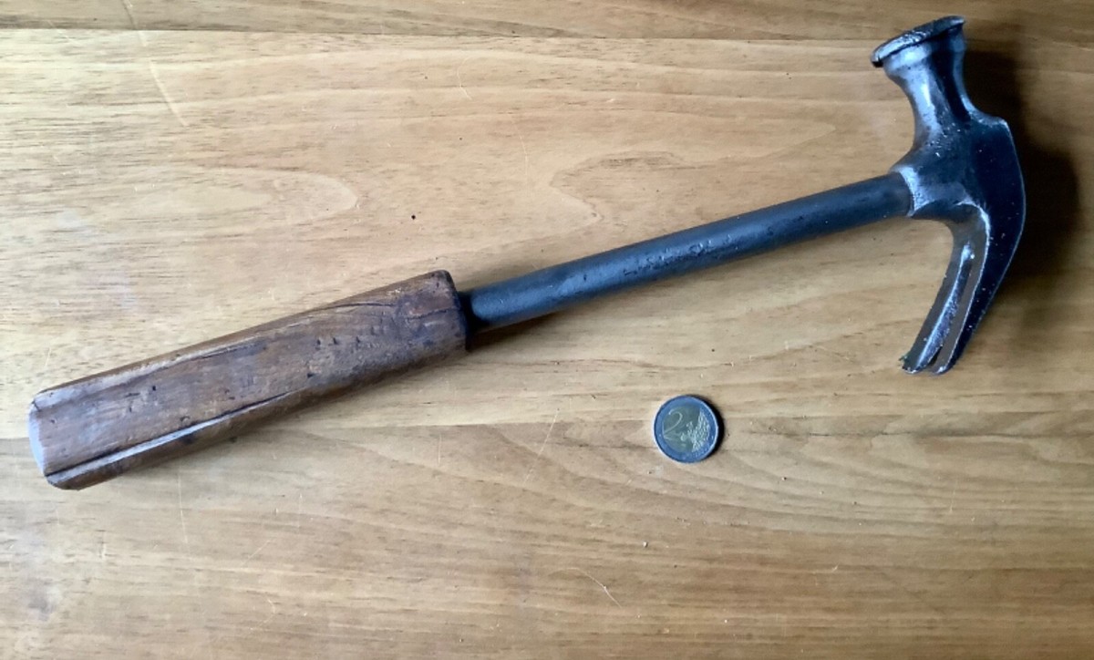 Ancien Marteau En Acier – 28 Cm De Long, Outil De Collection Ou D'atelier