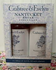 CRABTREE EVELYN NANTUCKET BRIAR ESSENTIALS BODY LOTION SHOWER GEL 16.9oz EA