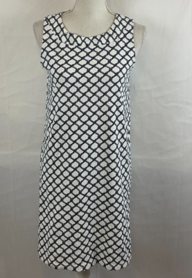 Sailor-Sailor Just Madras Dress S White Dark Blue Rope Print Sleeveless