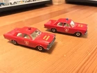 L@@K Two Matchbox 1970 Superfast Lesney #59 Ford Galaxie Fire Chief Cars