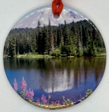 Mount Rainier National Park Washington Christmas Ornament Porcelain Travel