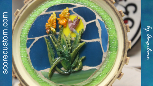 Sun Catcher, Stained Glass, 3D Hummingbird and Aloe with Stand - Picture 9 of 19