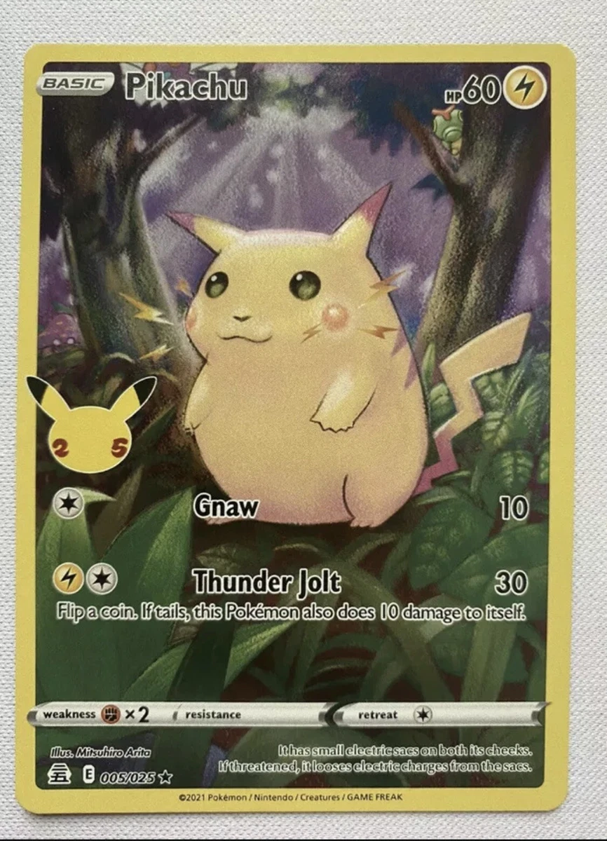 Pokemon Card PIKACHU 005 025 Full Art Celebrations 25th Anniversary Holo Rare