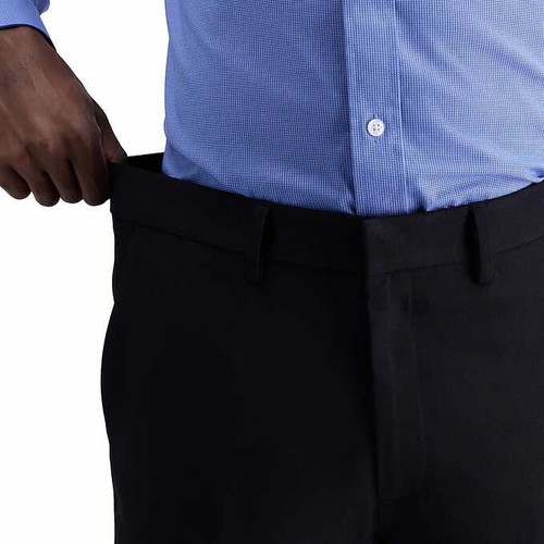 Kenneth Cole Pantalone Abito Uomo,Nero Slim Fit,Tessuto Elasticizzato,Cinturino Flessibile - Foto 4 di 5