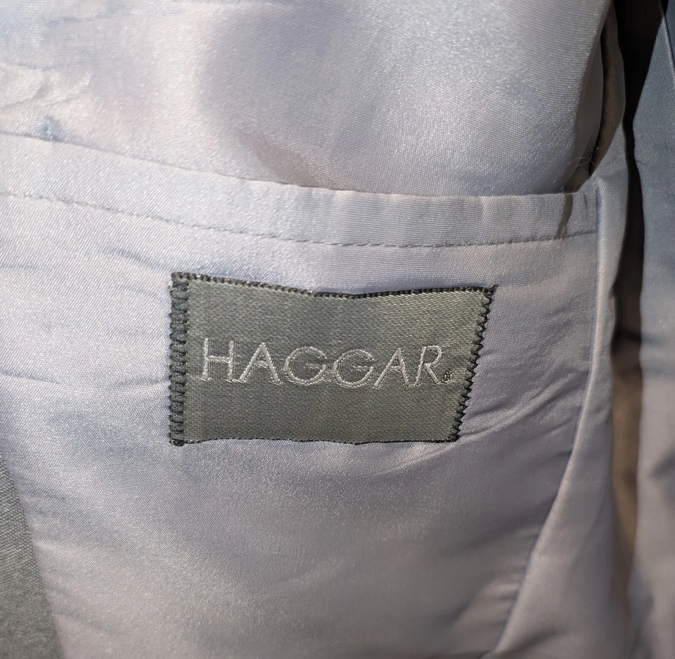 70s Vintage Haggar Gray Size 40R 32x32 Polyester Stretch Mens 2pc Swanky Suit - Image 3 of 4