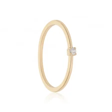 14K Gold 0.03 Ct. Lab-Created Diamond Simple Engagement Promise Ring