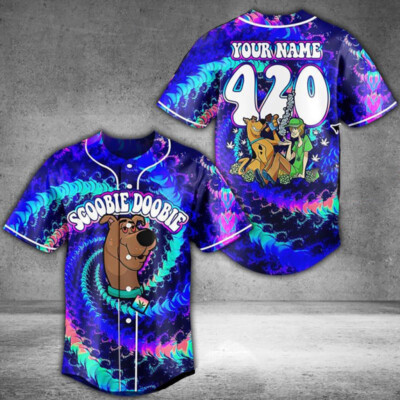 Personalized Scooby Doo 420 Trippy Scoobie Doobie Doo Baseball Jersey Shirt 