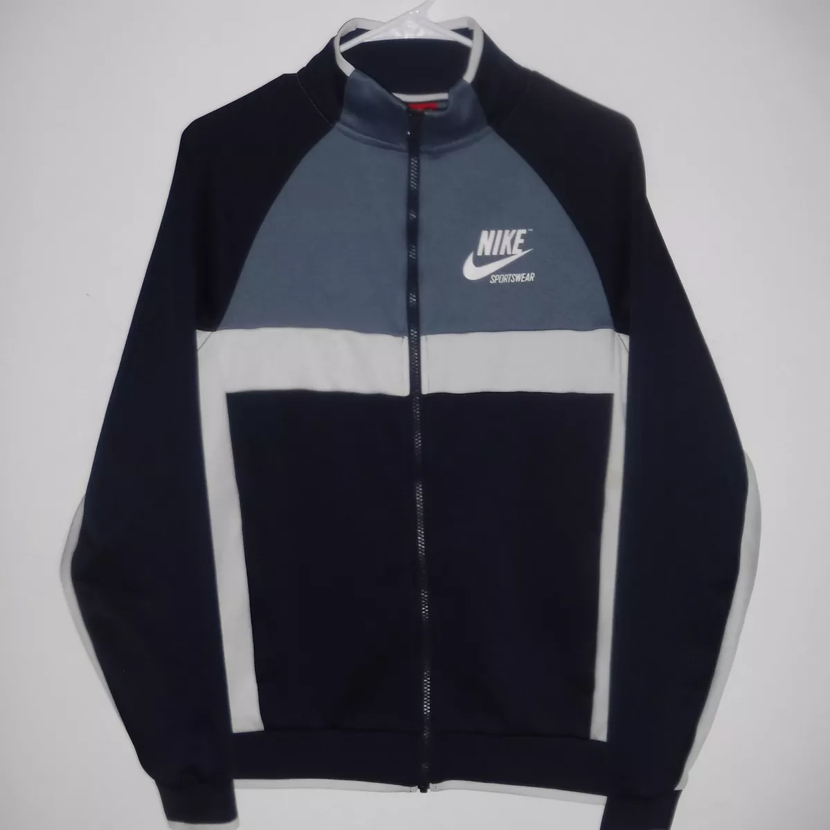 NIKE Sportswear Retro White Colorblock Track Jacket Mens S 941847 | eBay