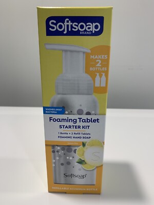 Softsoap Foaming Tablet Starter Kit, Refillable Aluminum Bottle - Lemon Fizz
