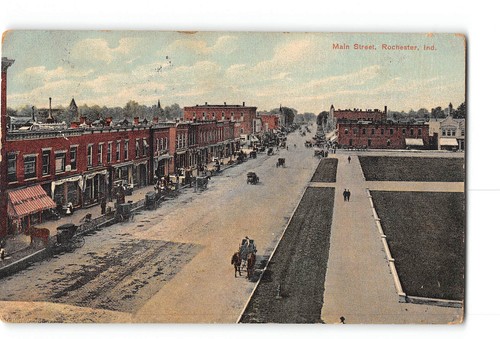 Rochester Indiana IN Postcard 1910 Main Street General View | eBay