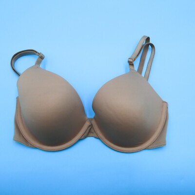 Victorias Secret Bra 32D Wear Everywhere TShirt Lightly Lined Beige Lingerie New