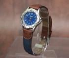 Vintage Timex Indiglo WR 30M Watch Blue W Leather Band Tested!