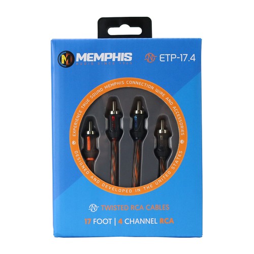 Memphis Audio ETP17.4 17 ft. 4Channel RCA Interconnect Cable Car