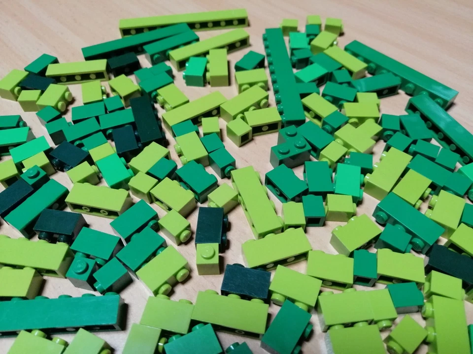 LEGO Konvolut Legosteine - einreihige Steine Grün / Stangen Sammlung - Bild 4 von 4