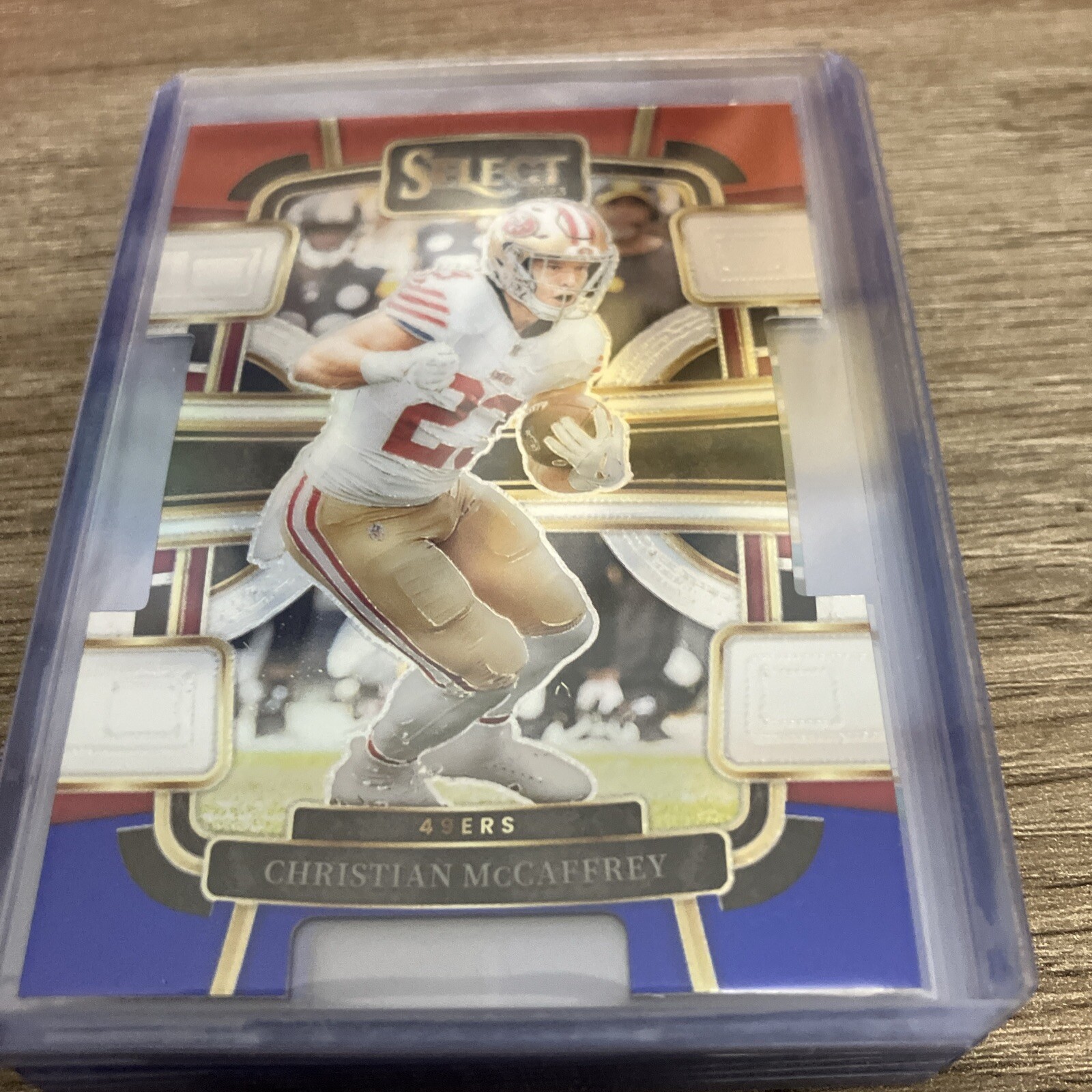 2023 Select Christian McCaffrey Red and Blue Prizms Die Cut Concourse #88