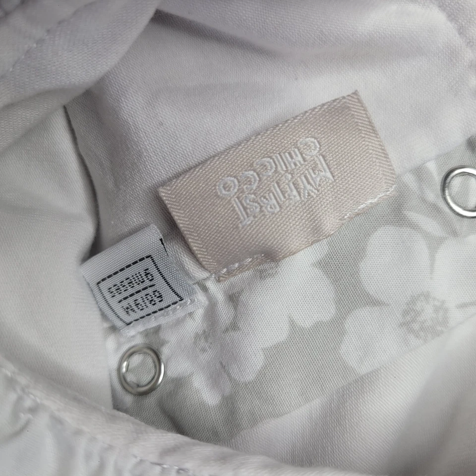 Vestido My First Chicco Gris Floral Volantes 68/9 Meses Top 66/44 Broches a presión en la parte inferior Foto 4 de 4