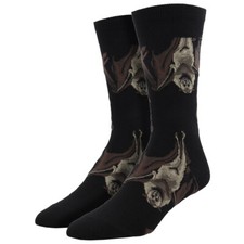 Socksmith Men's Crew Socks Halloween Going Batty Spooky Bats Novelty Footwear