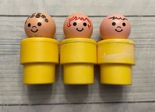 Three Vintage Vtg 1974 Fisher Price Jumbo Chunky Little People
