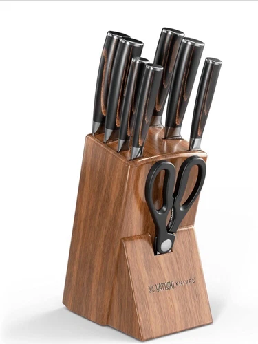 Yatoshi 7 Knife Block Set - Pro Kitchen Knife Set Ultra Sharp High Carbon