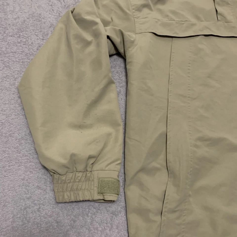 Jaqueta corta-vento masculina vintage Planet Hollywood 2XL capuz 1/4 zíper bege defeito 1998 - Imagem 4 de 4