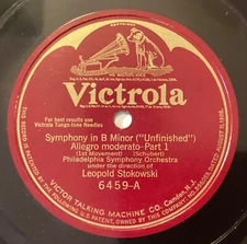 Leopold Stokowski, Philadelphia Or – 78 rpm Victor 6459: SCHUBERT Sym in Bm