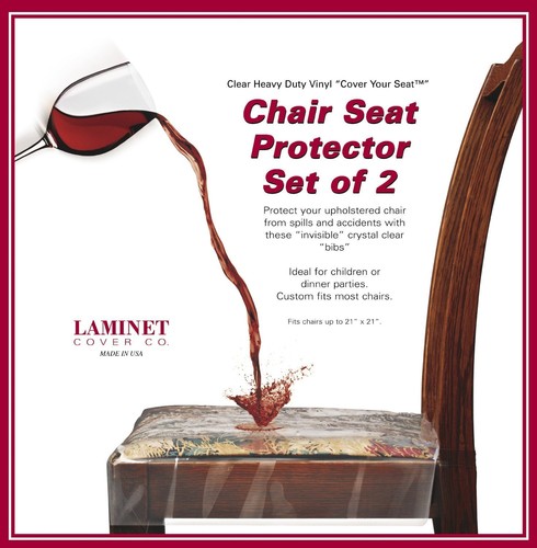 Vinyl Chair Protectors, Clear, 26X253/4-Inch, Fits Chairs up to 21x21-Inch, S... - Picture 1 of 3