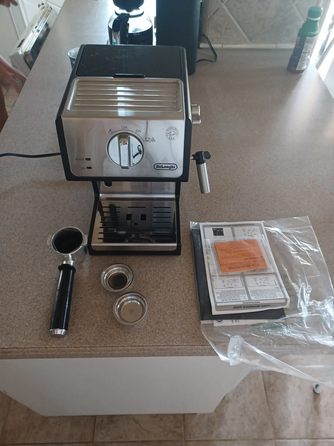 DeLonghi ECP3420 Black Stainless Steel Espresso Machine and Cappuccino Maker