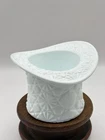 Vintage FENTON Glass Daisy & Button White Milk Glass Top Hat Vase About 3 1/2"