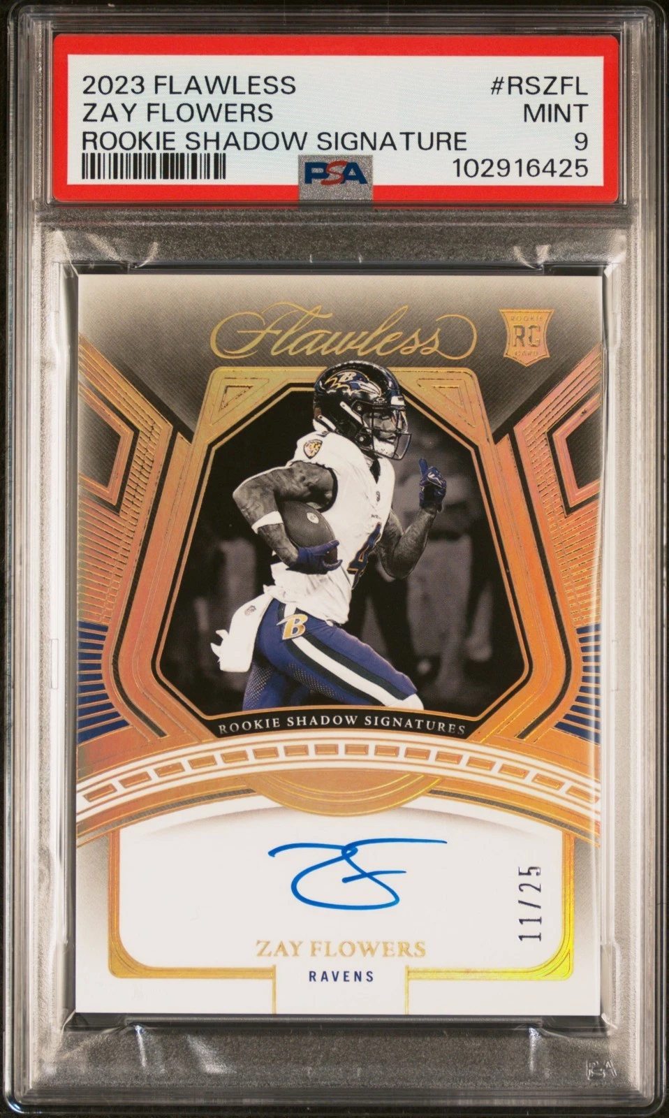 Zay Flowers Panini Flawless Rookie Shadow Signatures #RSZFL Base