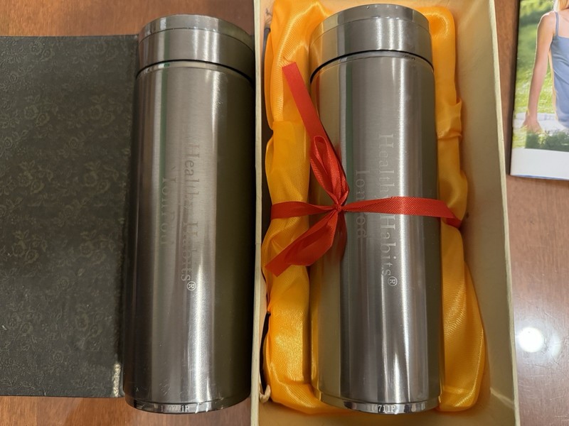 2 New Healthy Habits Stainless Steel Ion Pod Alkalizing/Energizing Water Bottles