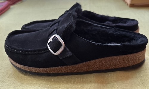 Birkenstock Boston Pantolette Lammfell schwarz Wildleder Leder Fell gefüttert Gr. 40 - Bild 3 von 13