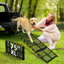 iPetba Dog Ramp for Car & Truck & SUV & Stairs - Joint-Friendly, Anti-Slip
