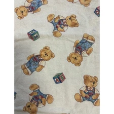 Vintage Teddy Bear Baby Receiving Blanket Swaddle Newborn 26x27 inches  Blocks