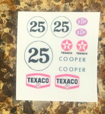 1/32 WHITE SILVER Strombecker COOPER Slot Car Waterslide DECAL SHEET 25