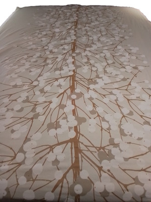 Crate & Barrel Marimekko Lumimarja Cotton Tablecloth 60x144 Floral Decor Beige