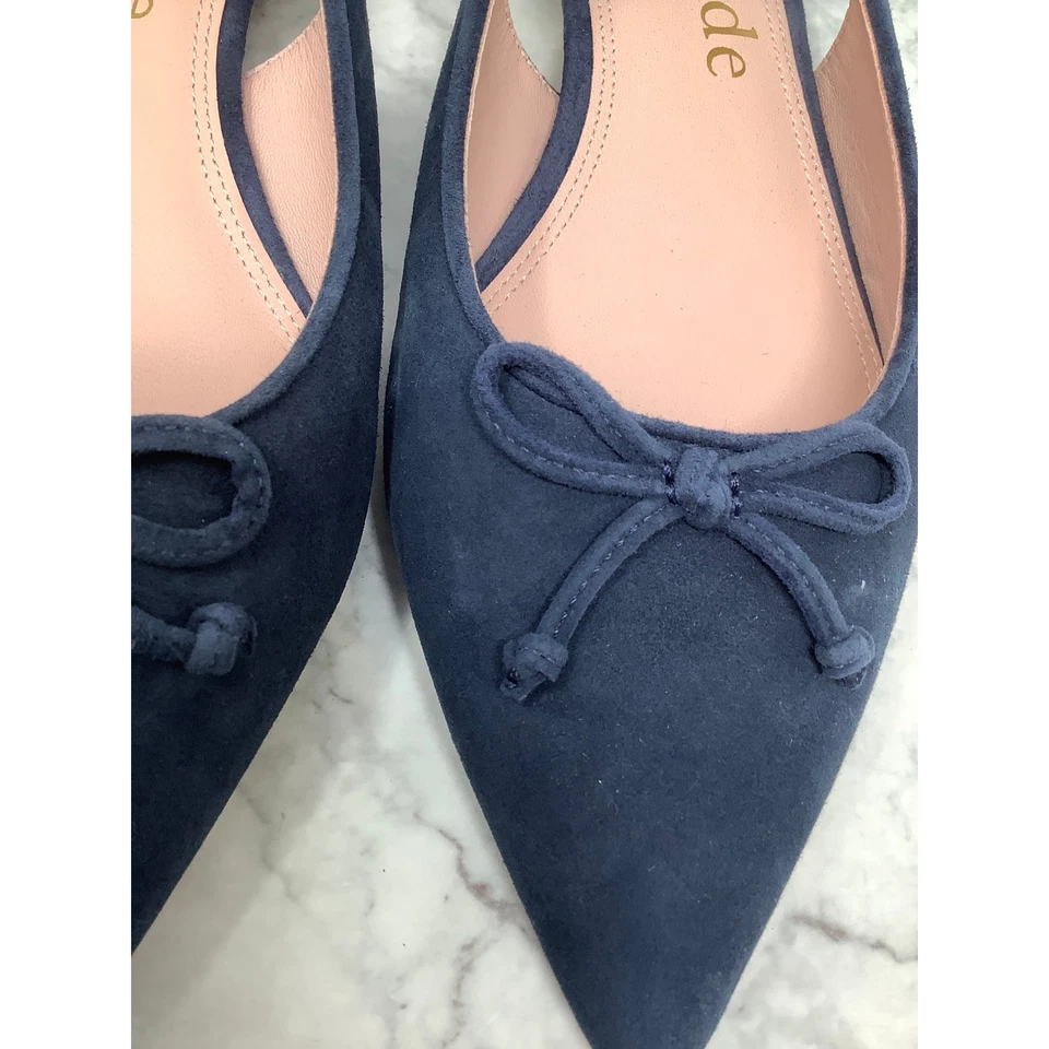 Kate Spade Mujer 8.5B Capitán Azul Marino Gamuza Verónica Ballet Punta Plana M28-14 Foto 3 de 4