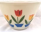 Vintage Fire King Tulips Large Mixing Bowl Anchor Hocking 8 1/2”x 5-3/8”