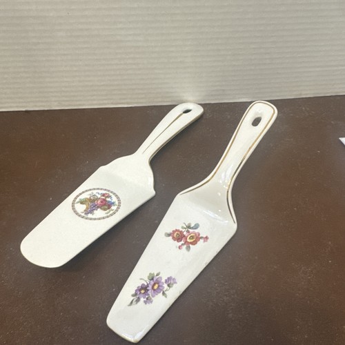2 Vintage  Germany Pie Cake Server Dessert Server Floral Design 10 