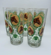 Horse Racing  Bluegrass Farm Nelson Bunker Hunt Tumblers Glasses 13oz S/5 C72