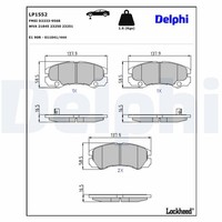 Delphi Bremsbelagsatz Scheibenbremse LP1552 FüR Opel 23250 Frontera U92 U99 DTI